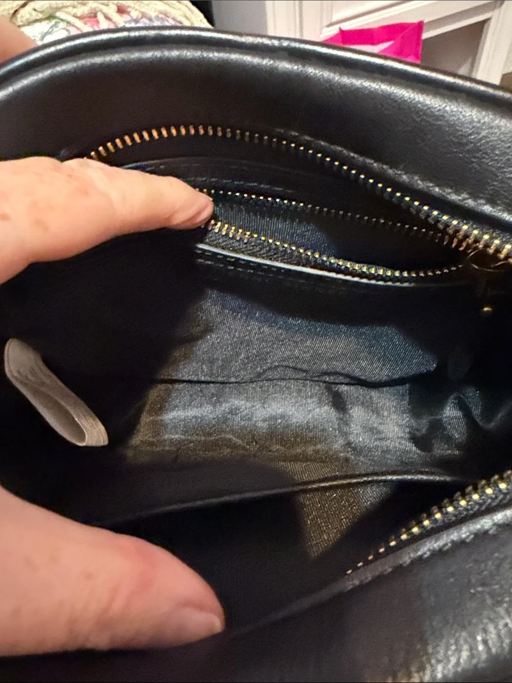 Etienne Aigner Black Leather Crossbody with Embossed 'A'